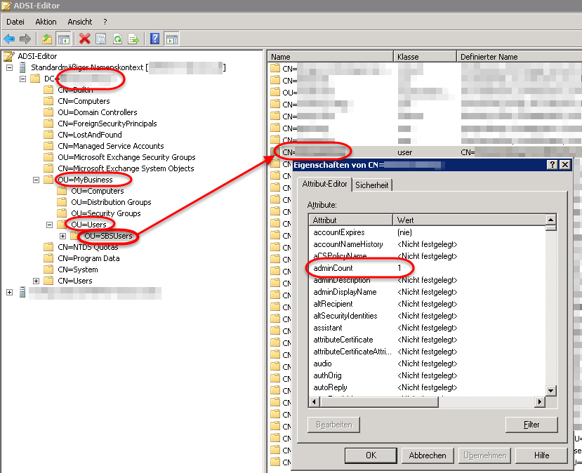 ADSIEdit AdminCount