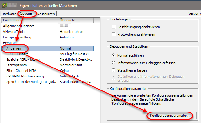 VM disableHotPlugDevices Optionen