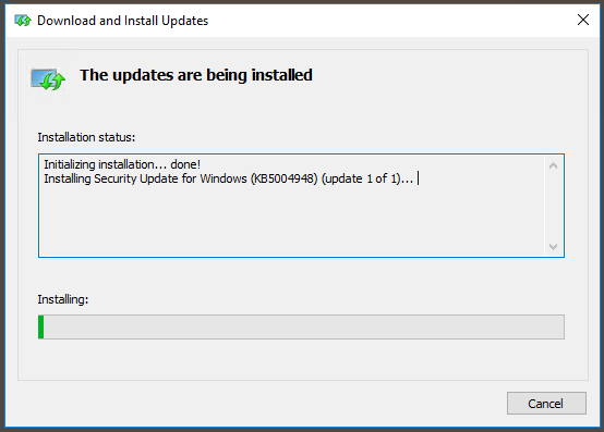 KB5004948 finally installing